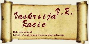 Vaskrsija Racić vizit kartica